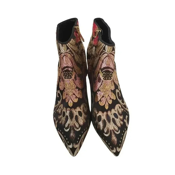 Sam Edelman Womens Kinzey Metallic Jacquard Bootiesl Size 7M - Picture 2 of 8